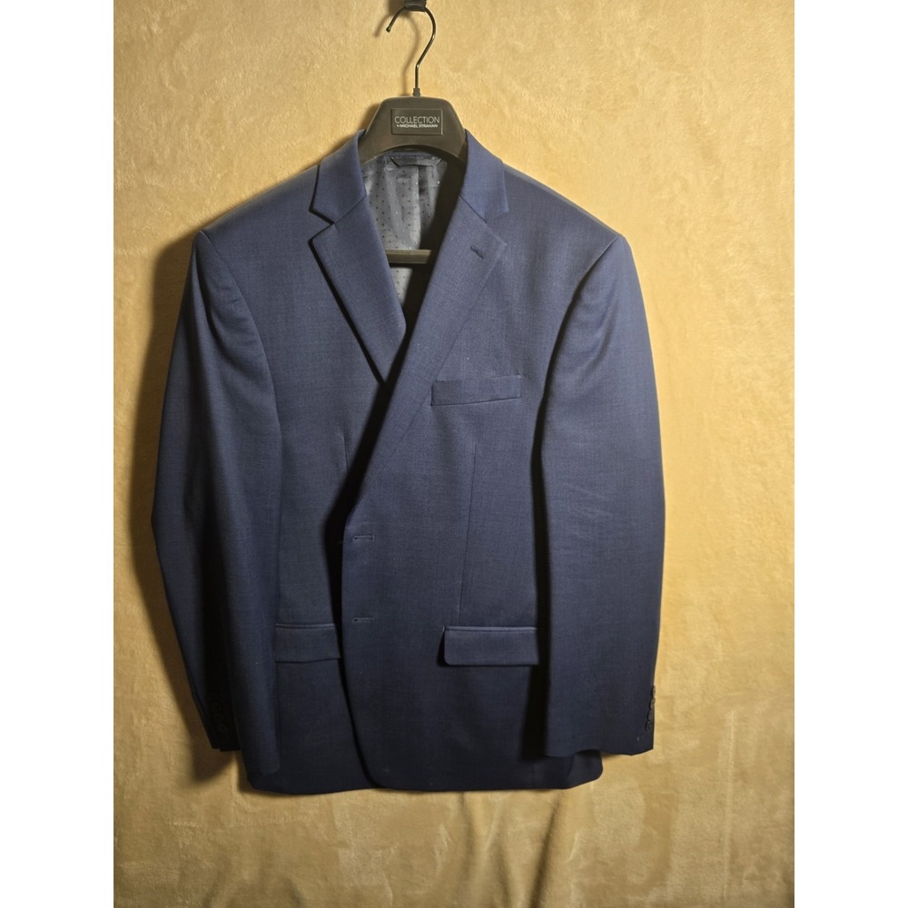 Michael Strahan Collection Men's Blue‎ Sport Coat Blazer 44R Wool Stretch